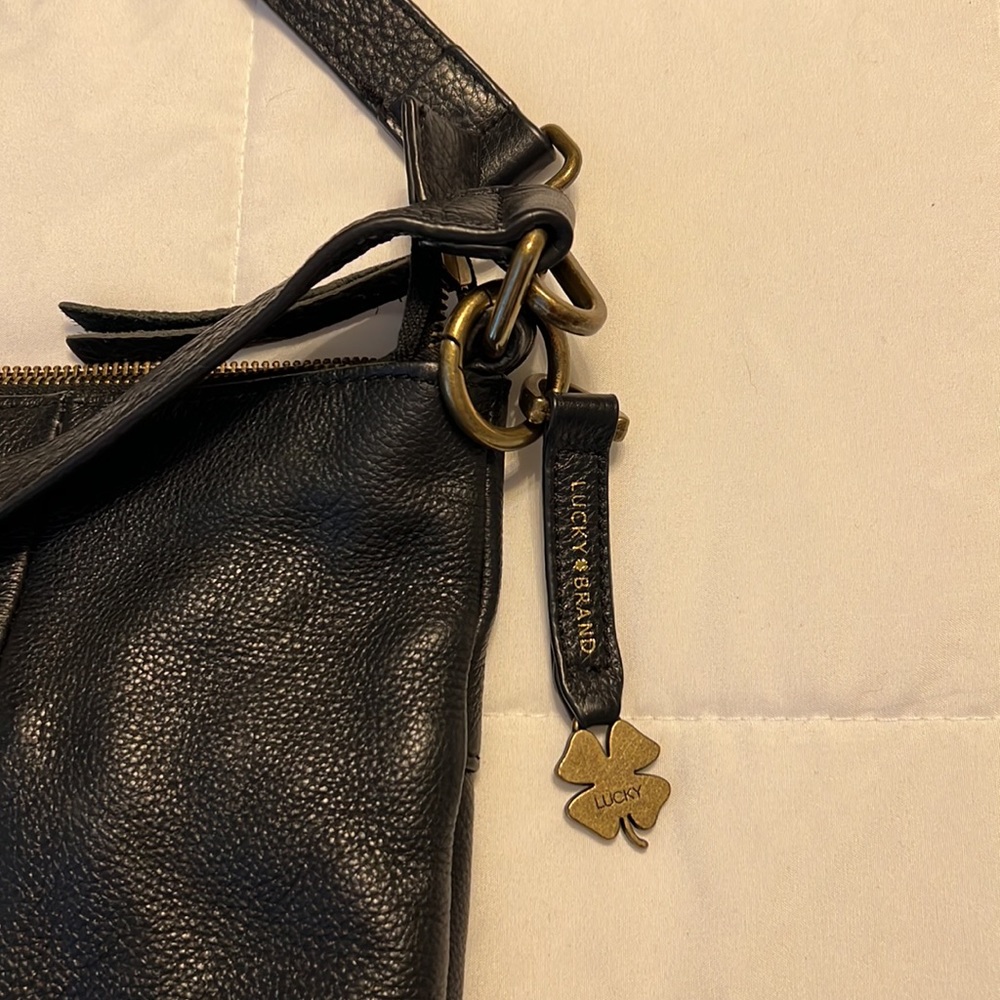 Lucky Brand hobo crossbody, black pebble leather - Picture 2 of 12